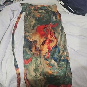 Abstract Print Maxi Skirt